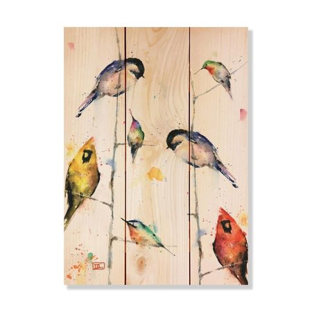 WILE E. WOOD 11 x 15 in. Crousers Birds On Branches Wood Art DCBOB-1115